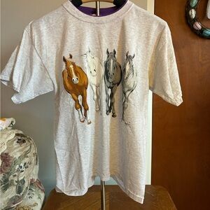 Horse Graphic Tee - Light Heather Gray